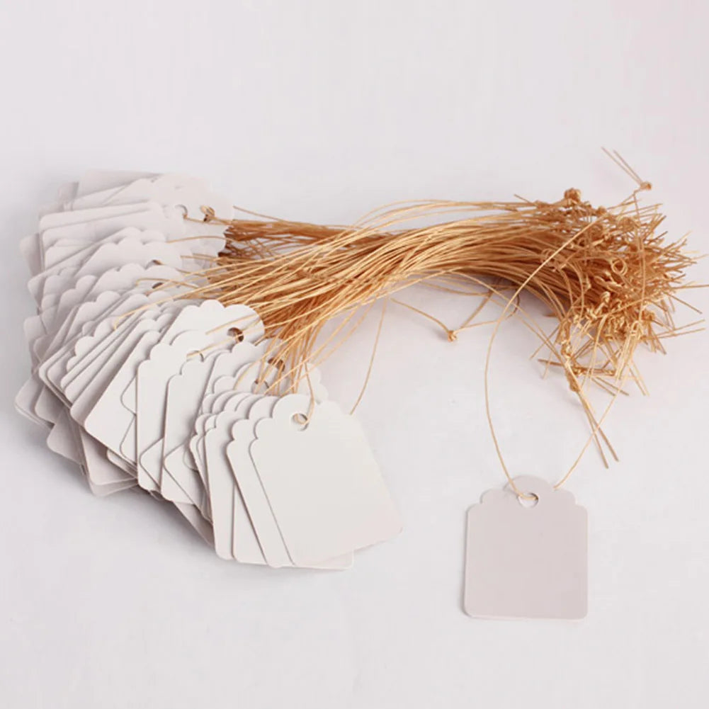 100pcs Seedlings Hanging Labels with String Plant Classification Markers Writable Waterproof Reusable  Gardening Supplies