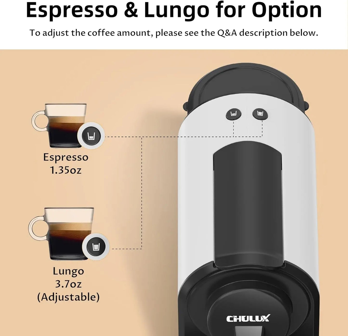 Pro Espresso Machine, Mini Espresso Machine for Nespresso Original Capsules, Single Serve Coffee Machine for Home Espresso & Lun