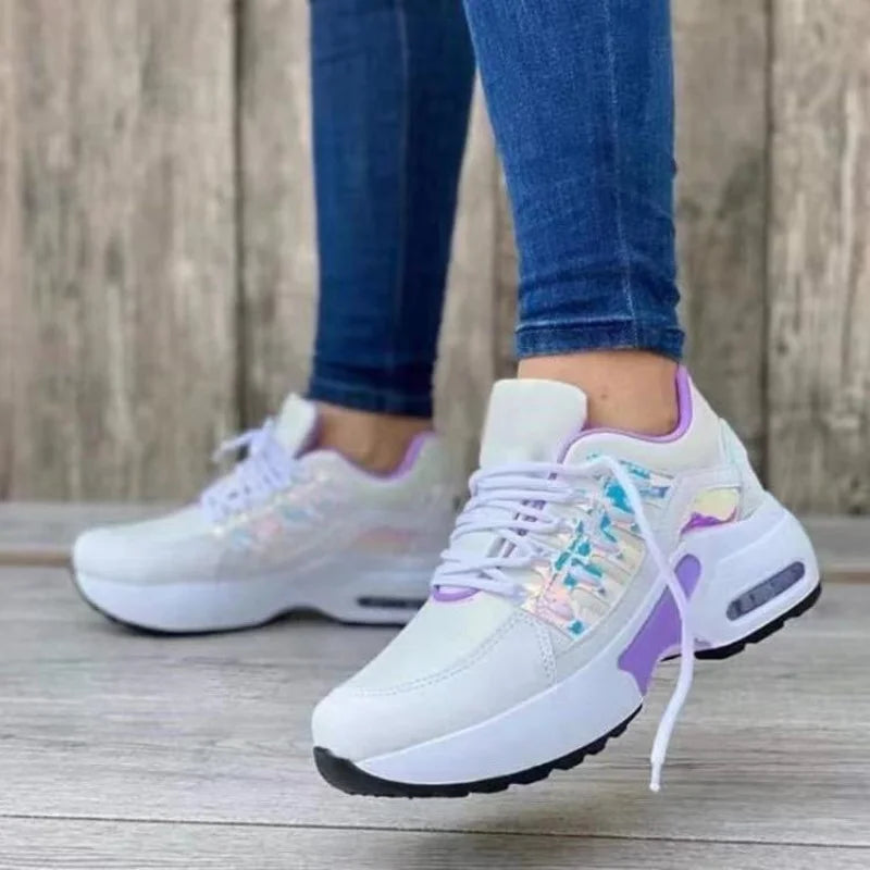 Women's Breathable Casual Wedge Heel Sneakers for Spring Autumn