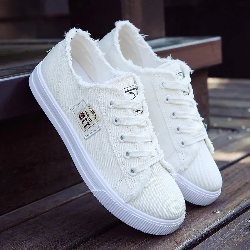 2024 Spring Summer Women Canvas Lace Up Low Top Sneakers