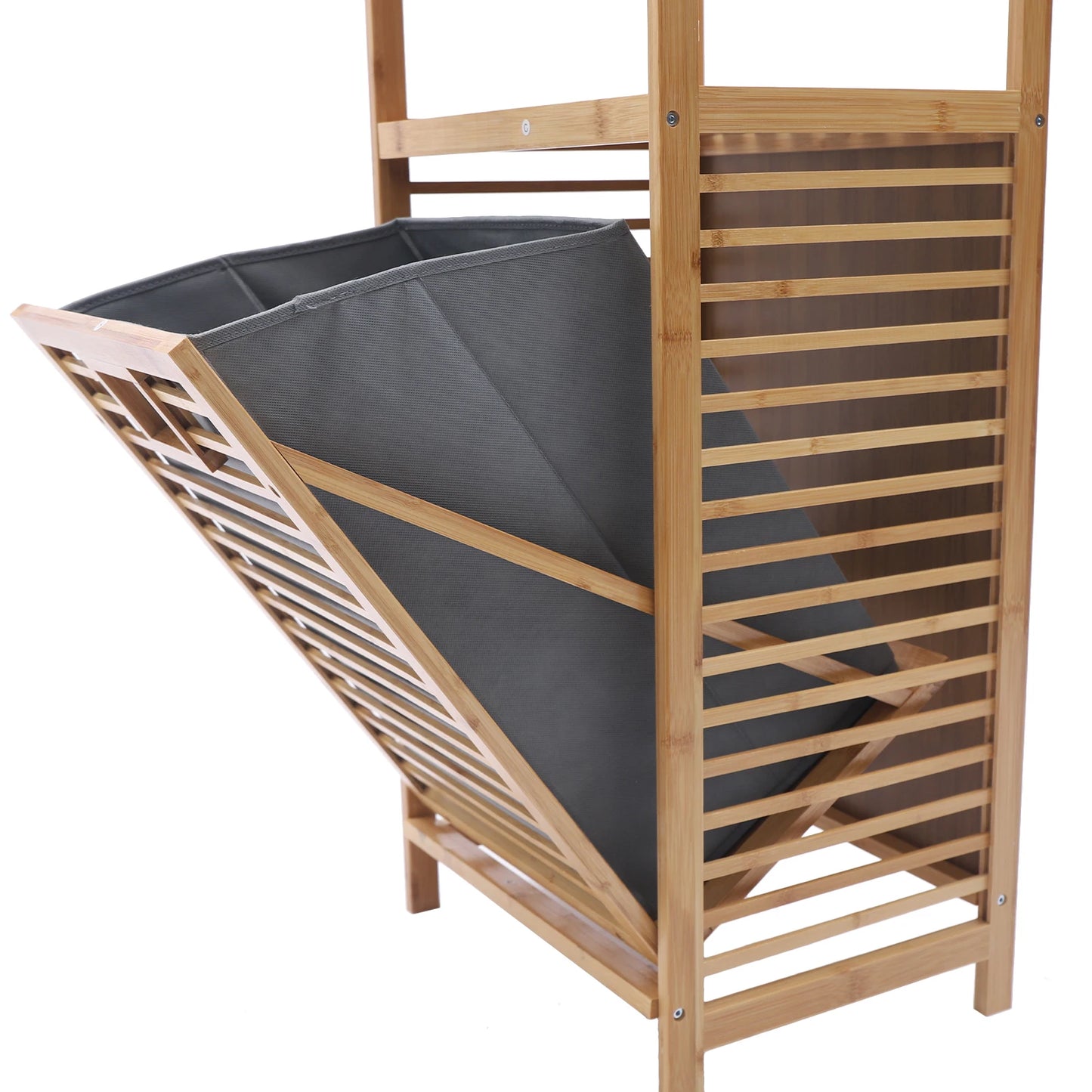 Bamboo Laundry Basket For Household Goods/Simple Storage On Laundry Shelves