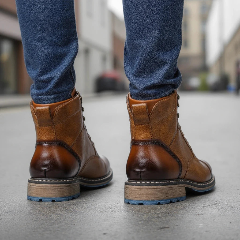 Spring Leather Boots with Zipper Classical Men Boots 2025 Fashion Comfortable Ankle Boots