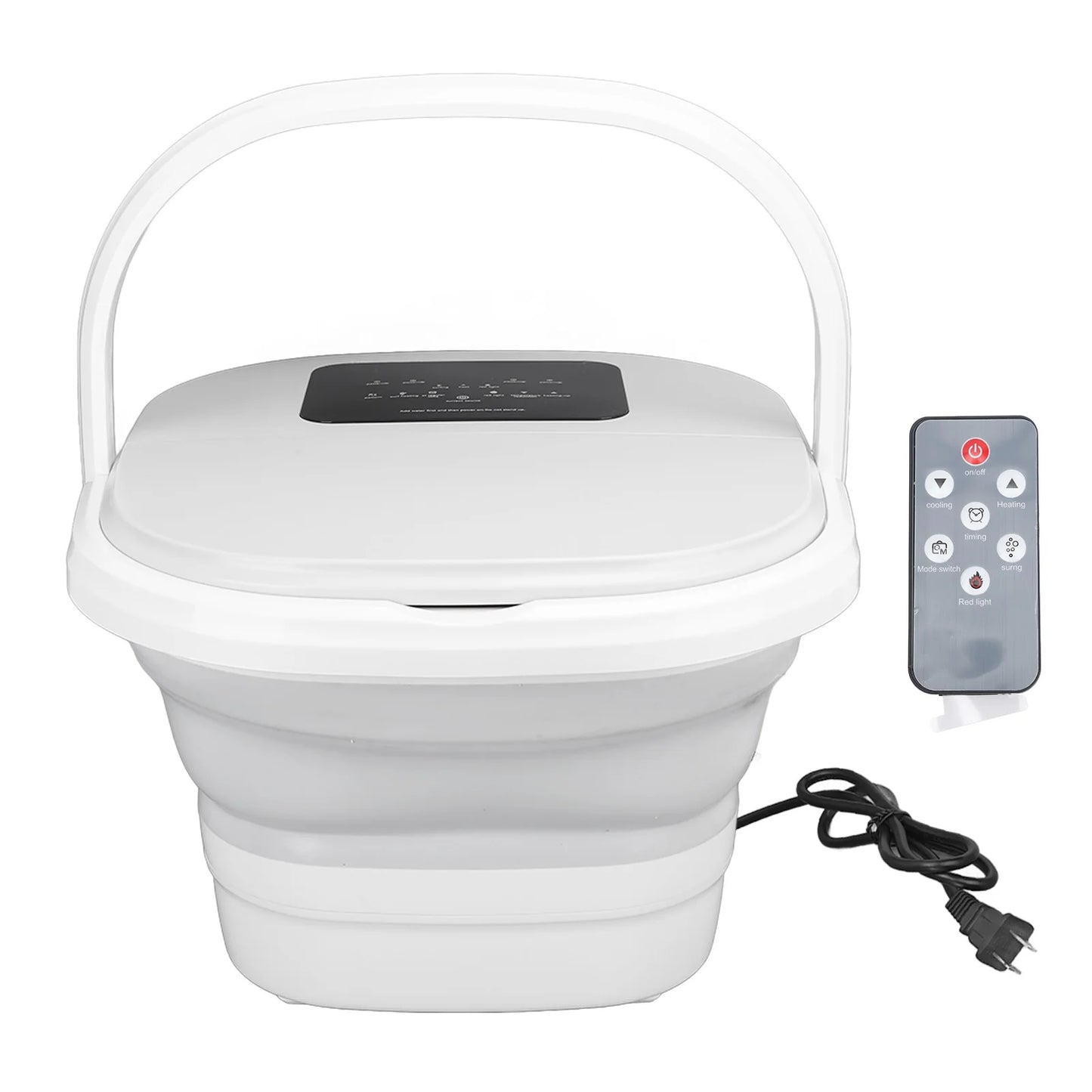 Smart Foldable Foot Soak Tub Remote Control 420W 8L Large Capacity Heating Foot Spa Massager Soaker with 8 Set Rollers