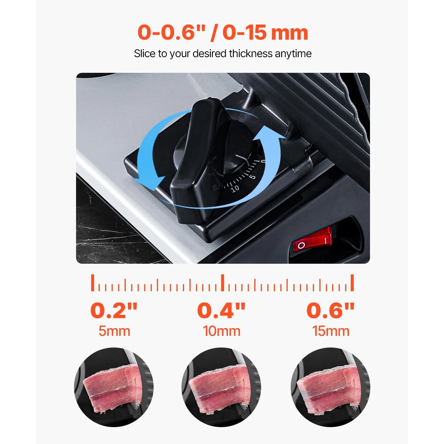 SucceBuy Meat Slicer Electric Deli Food Slicer Meat Cutter with two Premium SUS420 Blades for Meat Cheese Home Use