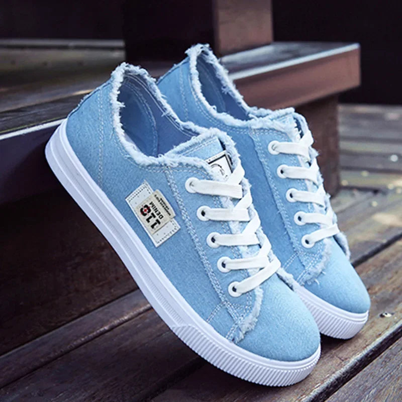 2024 Spring Summer Women Canvas Lace Up Low Top Sneakers