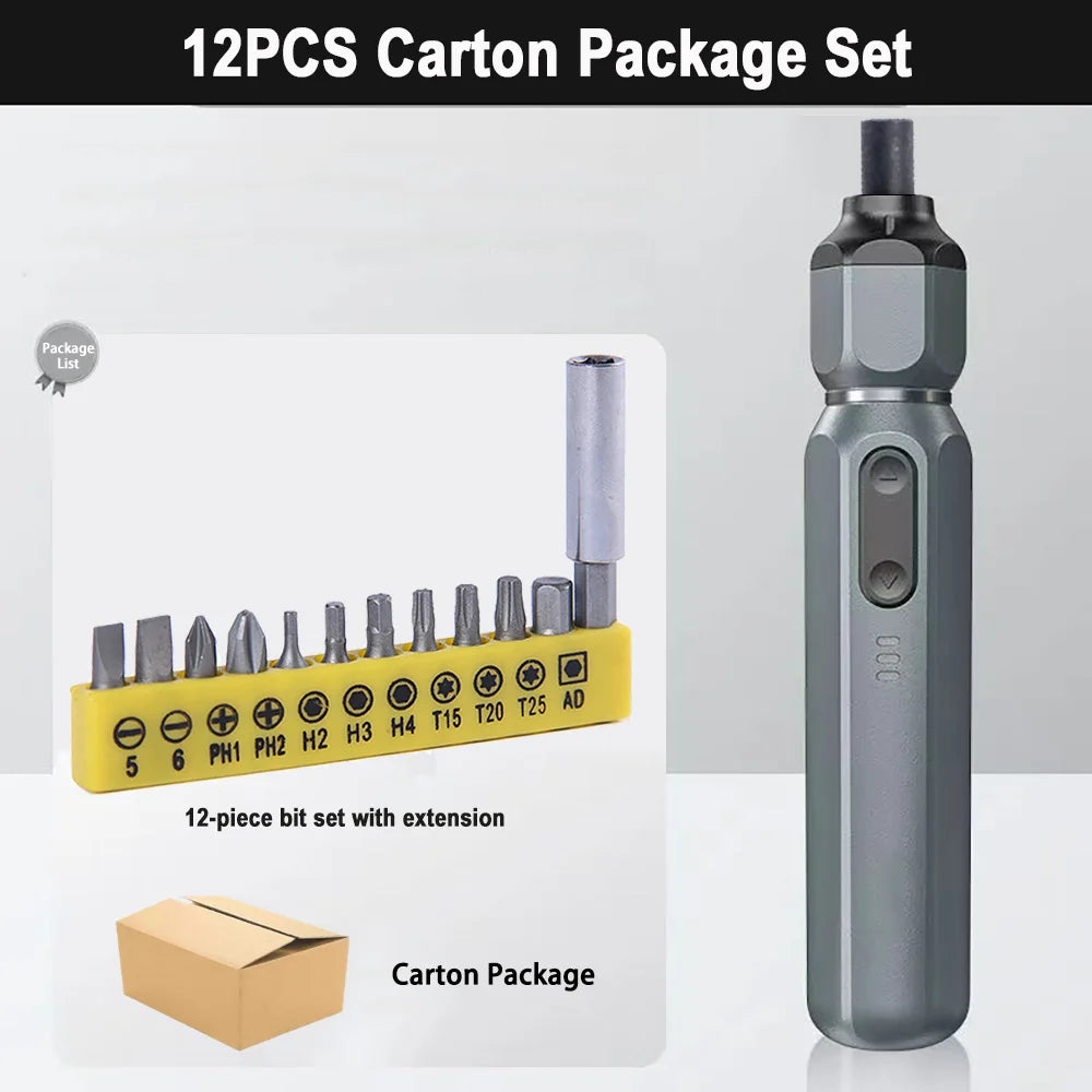 Mini Cordless Electric Screwdriver Manual/Auto Rechargeable Lithium Battery Household Small Electric Drill Screw Driver Bit Tool