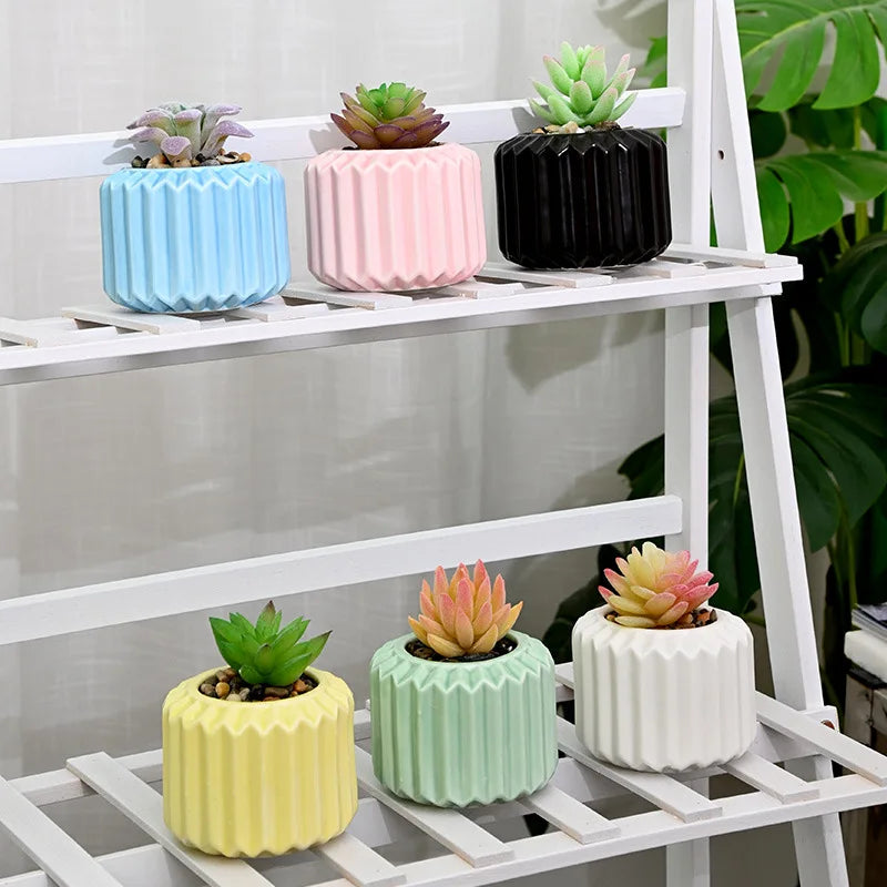 Simple Ceramic Flower Pot Succulent Pot Planter Home Decor Desktop Ornaments Garden Supplies Bonsai Plant Pot
