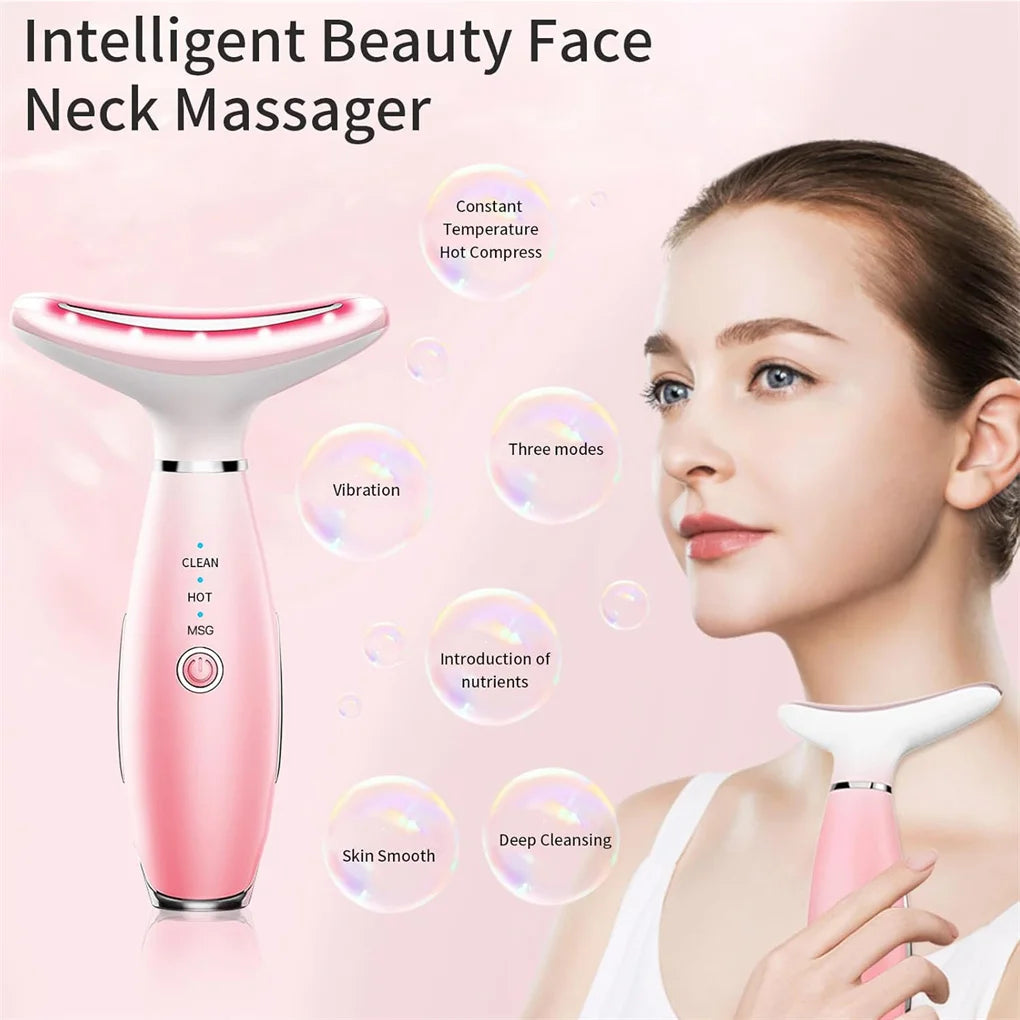 Neck Face Massager, Skin Care Face Massage Tool, 3-in-1 Facial Massager, Face Sculpting Tool with Thermals, Vibration
