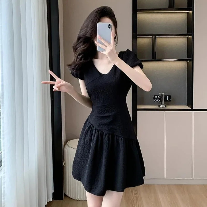Woman Dress Short Sleeve Cheap Dresses for Women Casual Aesthetic Korean Style Designer Elegant Luxury Outfits Trendy Curvy Hot