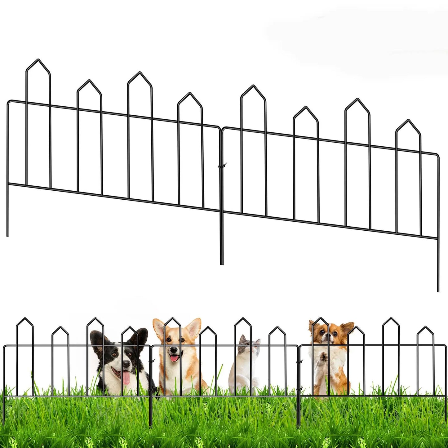 Garden Decorative Fence Metal Wire Fencing Border Outdoor 13in(H)*10ft(L) Small Fencing for Flower Bed Lawn Shrub Vegetable