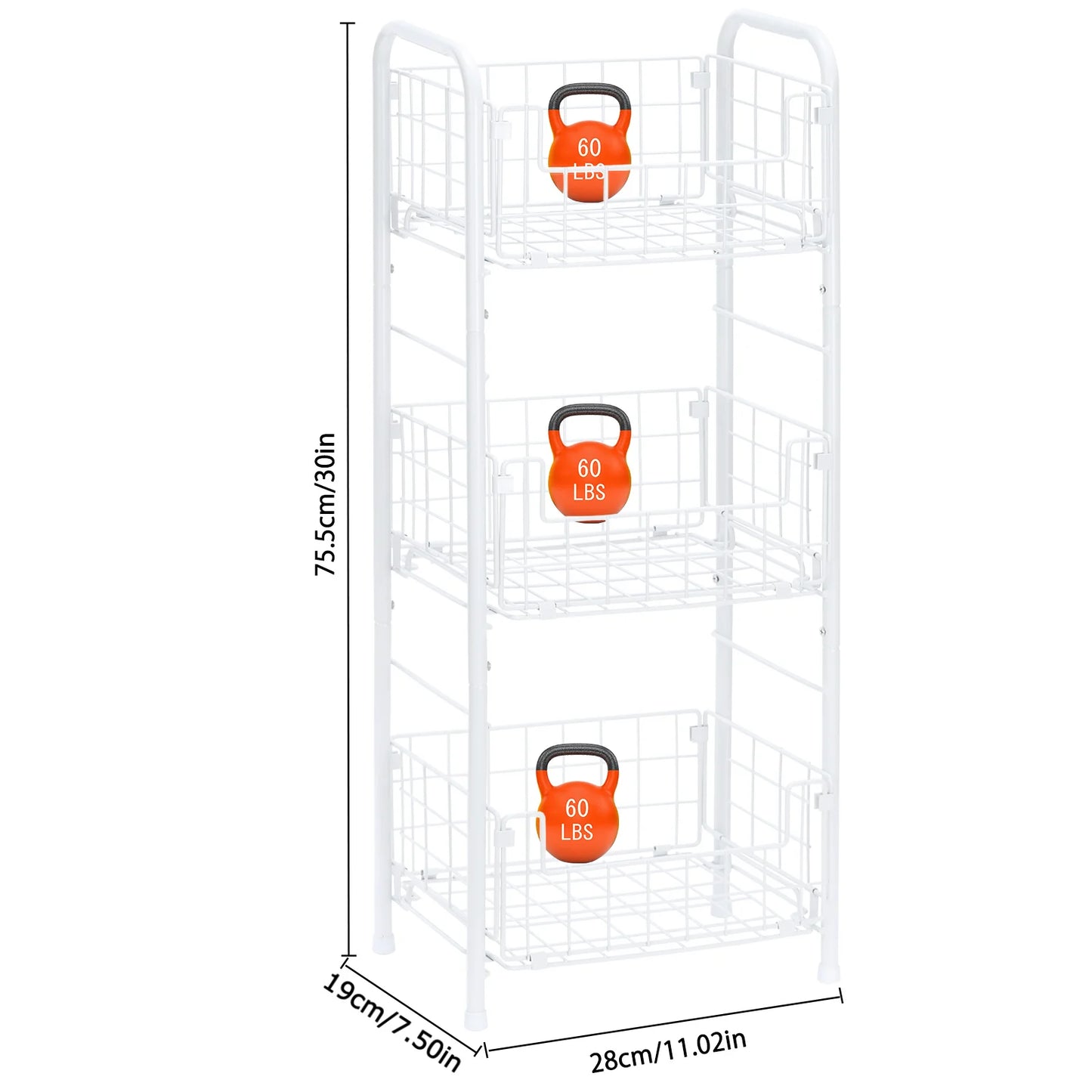 Three layer household goods floor mounted anti rust and waterproof shower storage rack