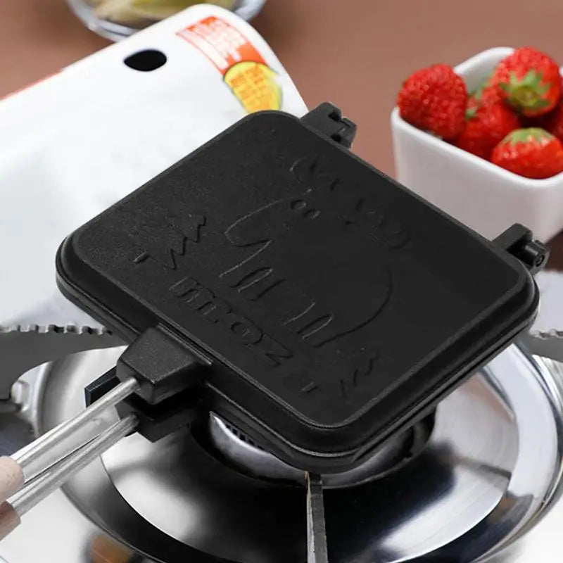 Grilled Cheese Maker Double Sided Detachable Portable Sandwich Cooker Camping Sandwich Maker Toaster With Wooden Handle