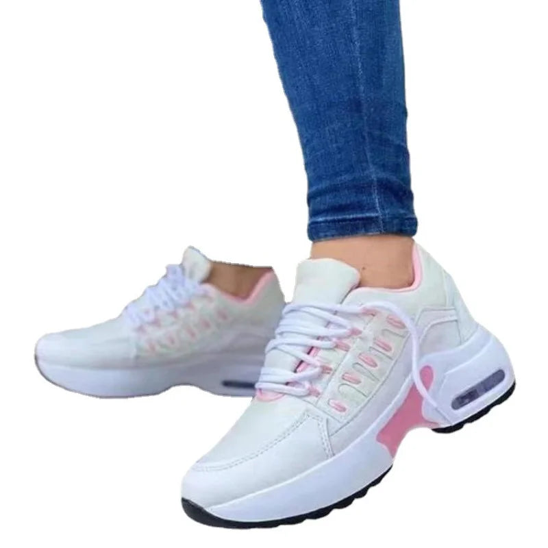 Women's Breathable Casual Wedge Heel Sneakers for Spring Autumn