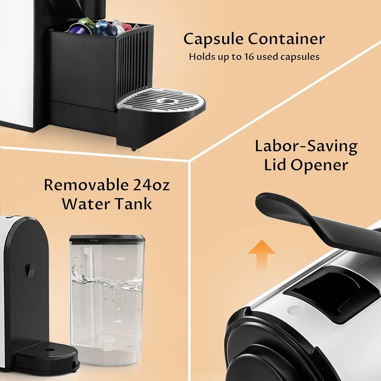 Pro Espresso Machine, Mini Espresso Machine for Nespresso Original Capsules, Single Serve Coffee Machine for Home Espresso & Lun