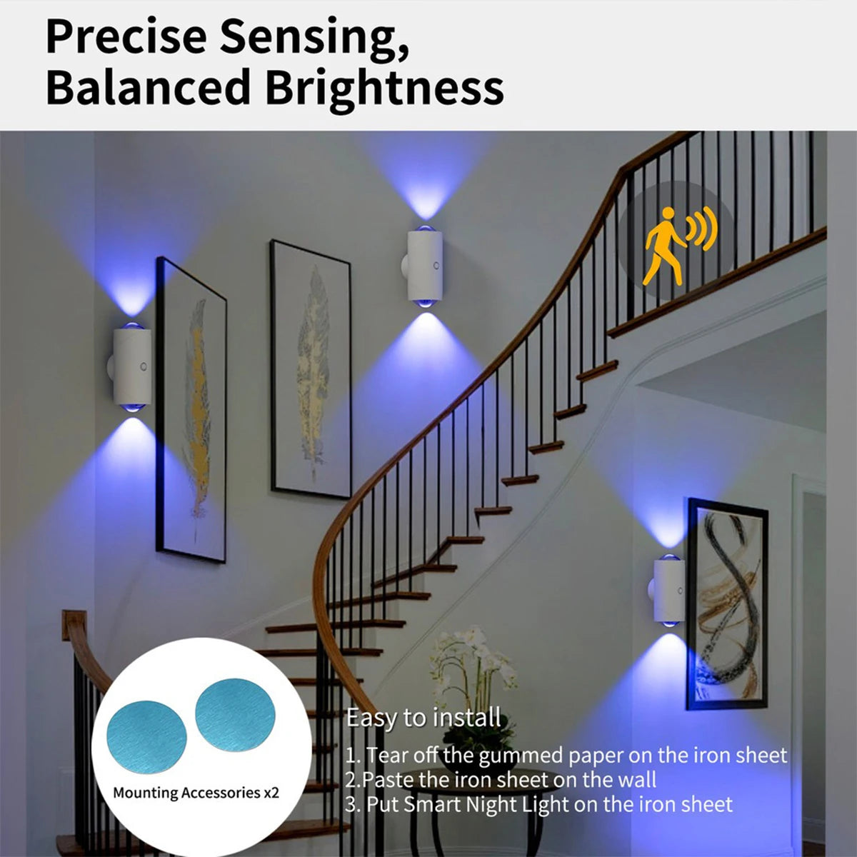 Motion Sensor Wall Lamp Gradient Ambient Night Light Dimmable With Detectors Body Sensing Led Decorative Outdoor Rgb Lamps Human