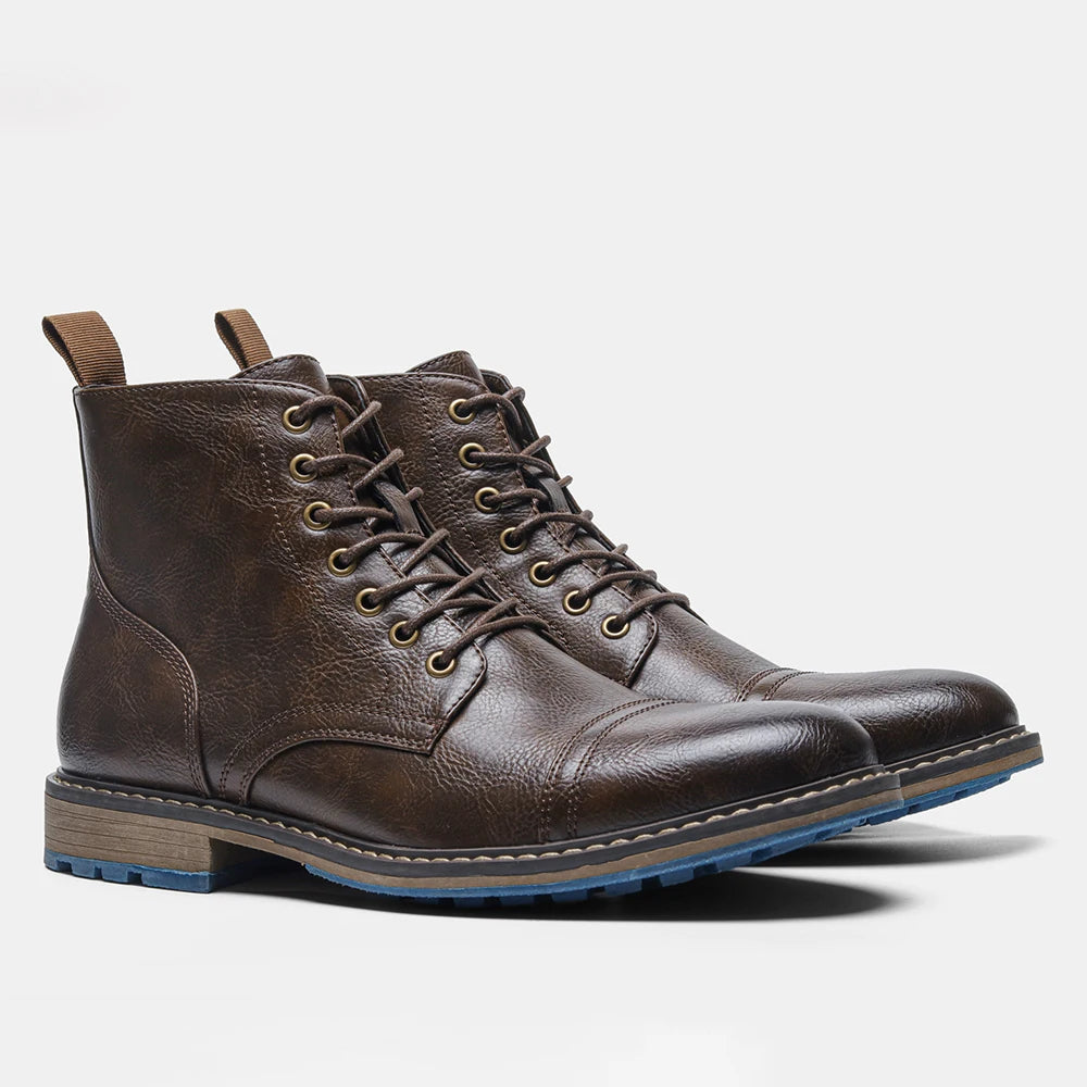 Spring Leather Boots with Zipper Classical Men Boots 2025 Fashion Comfortable Ankle Boots