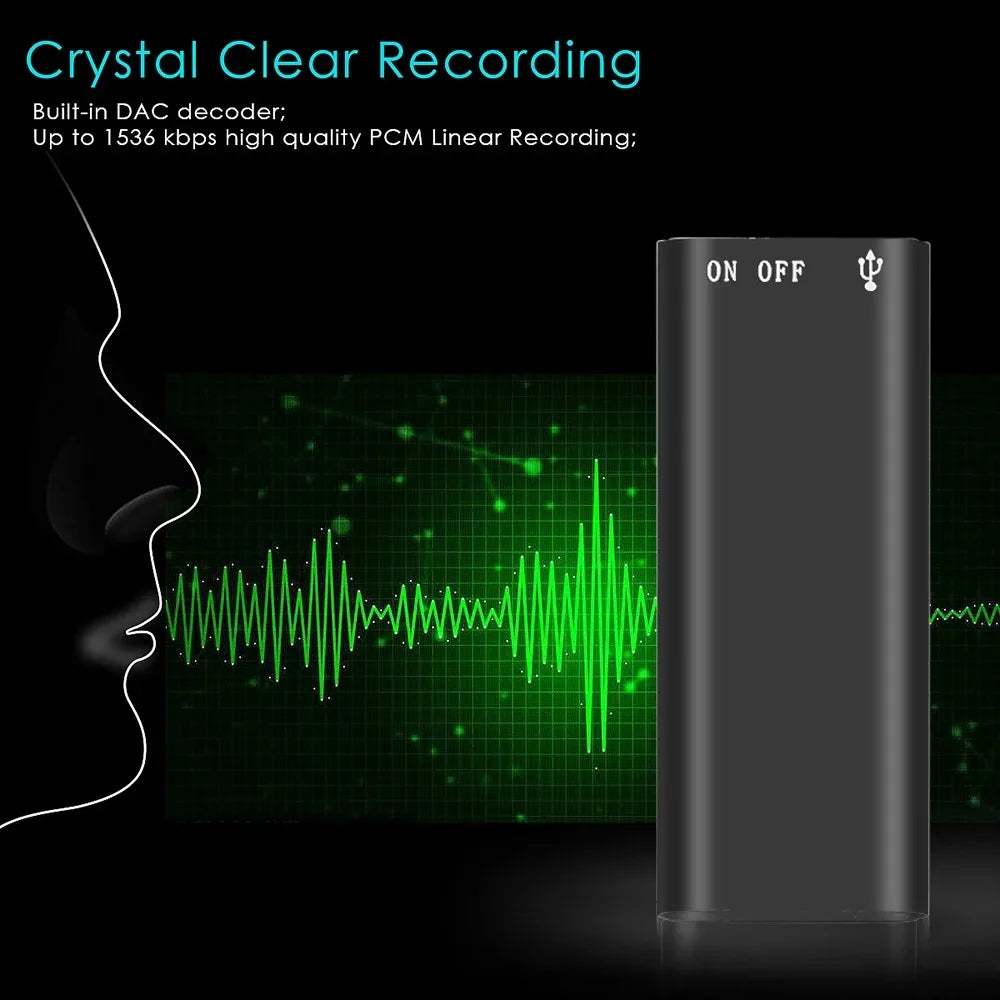 Tape recorder 3-in-1 Mp3 Player Professional Voice Digital Audio Mini Voice Recorder 192Kbps Recording WAV Audio Recorder