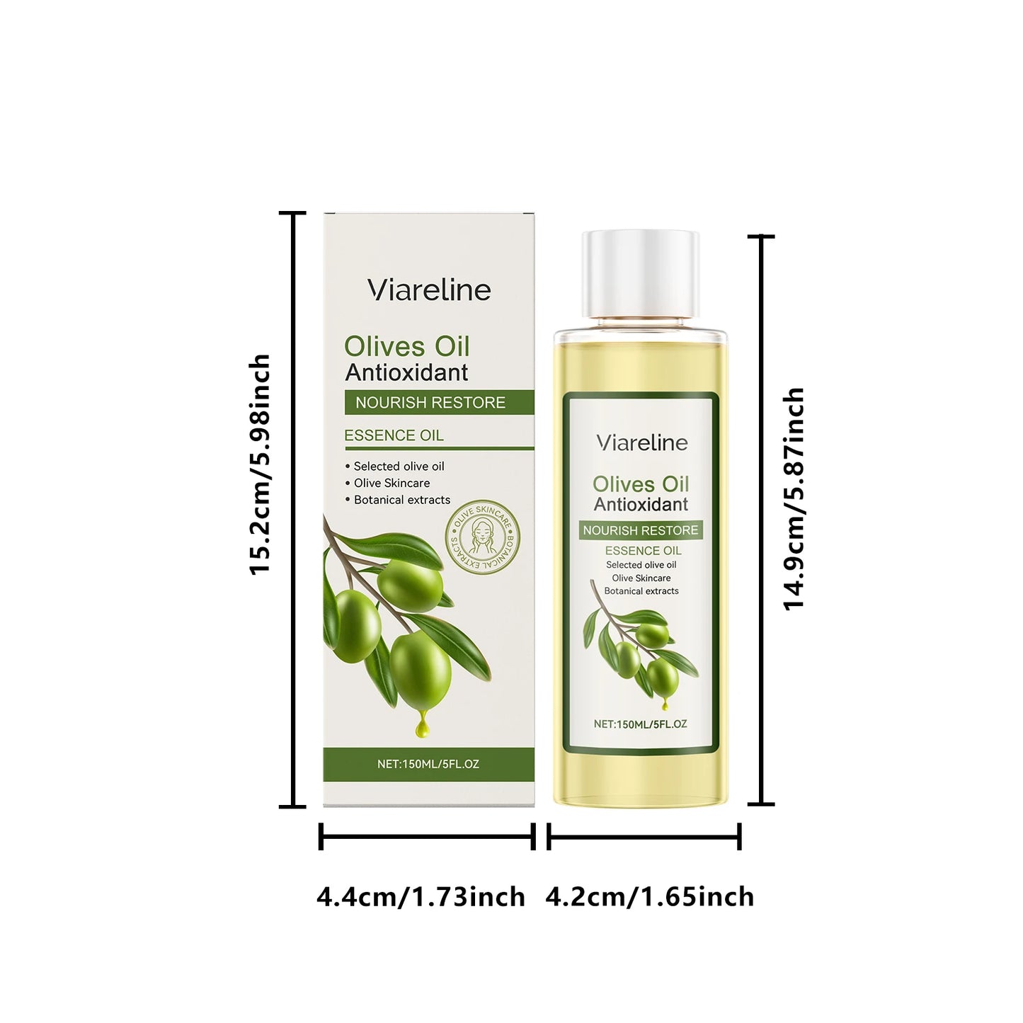 Viareline Olives Oil Body Essence Oil Deeply Moisturizing Anti-oxidant Nourishing Improve Tightness Restoring Face Skin Care Oil