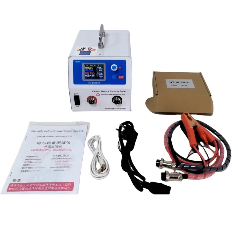 Heltec 10A-50A Charge/Discharge Battery Capacity Tester for 18650/21700 LiPo/LiFePO4 5V/30V Electronic Load Power Tester