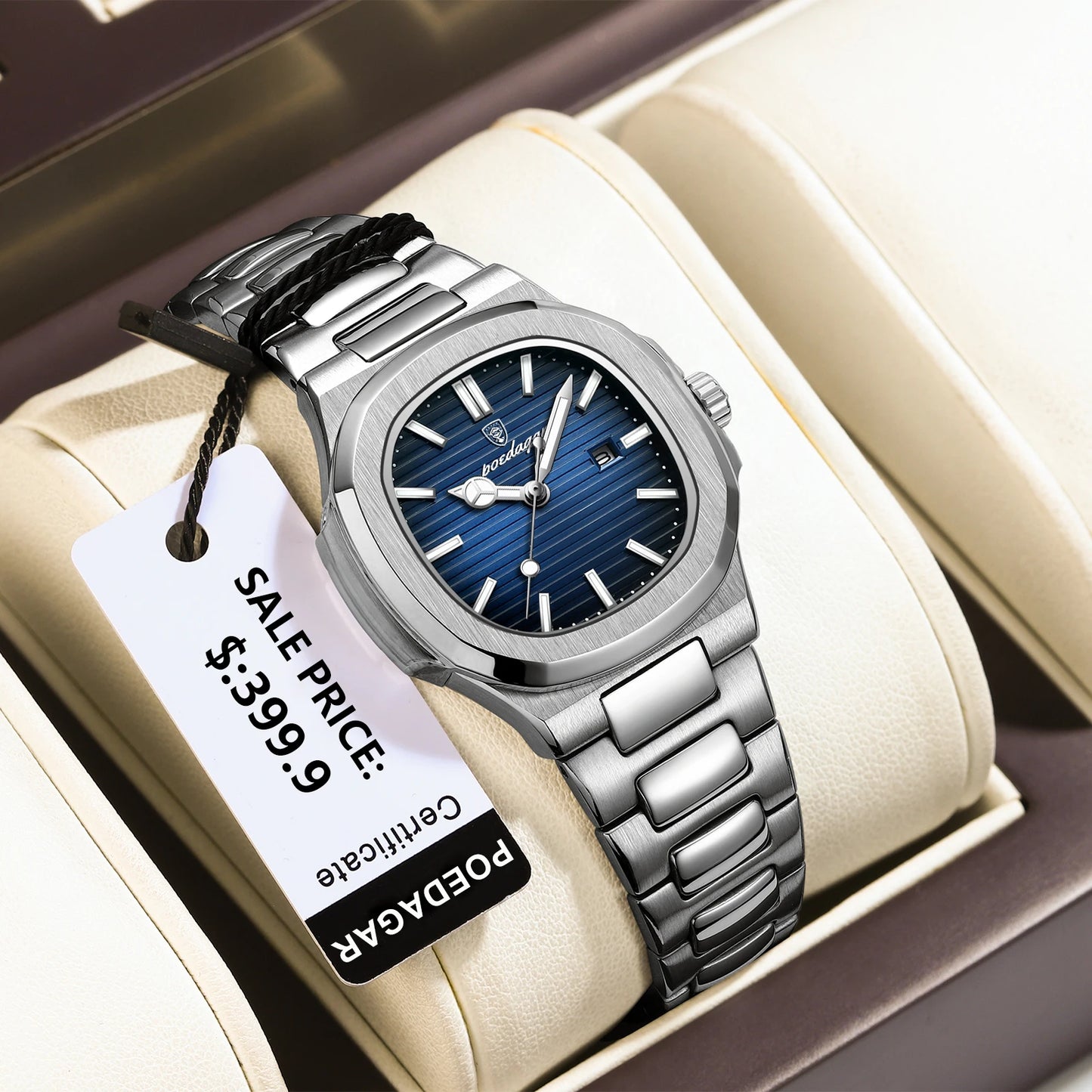 POEDAGAR Elegant Women Wristwatch Waterproof Luminous Calendar Ladies Watch Square Stainless Steel Quartz Women's Watches Female