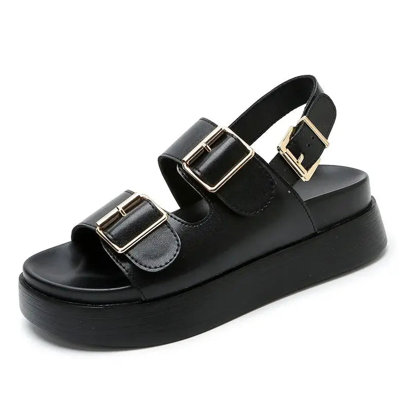 AIYUQI Women Sandals Large Size Summer New Beach Sandals Girls Thick Sole Fashion Open Toe Roman Women's Shoes