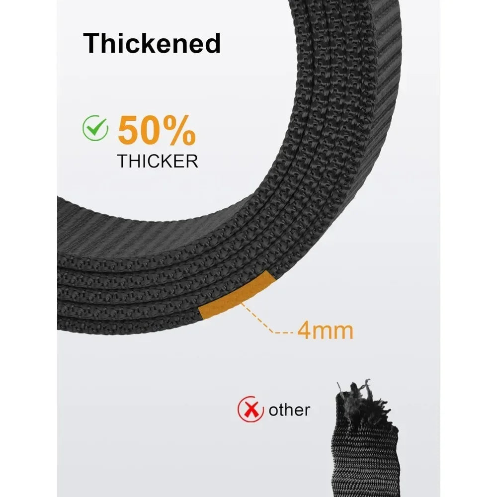 Ratchet Belt for Men, Nylon Web Tactical Belt with Automatic Slide Buckle, Adjustable Trim to Fit