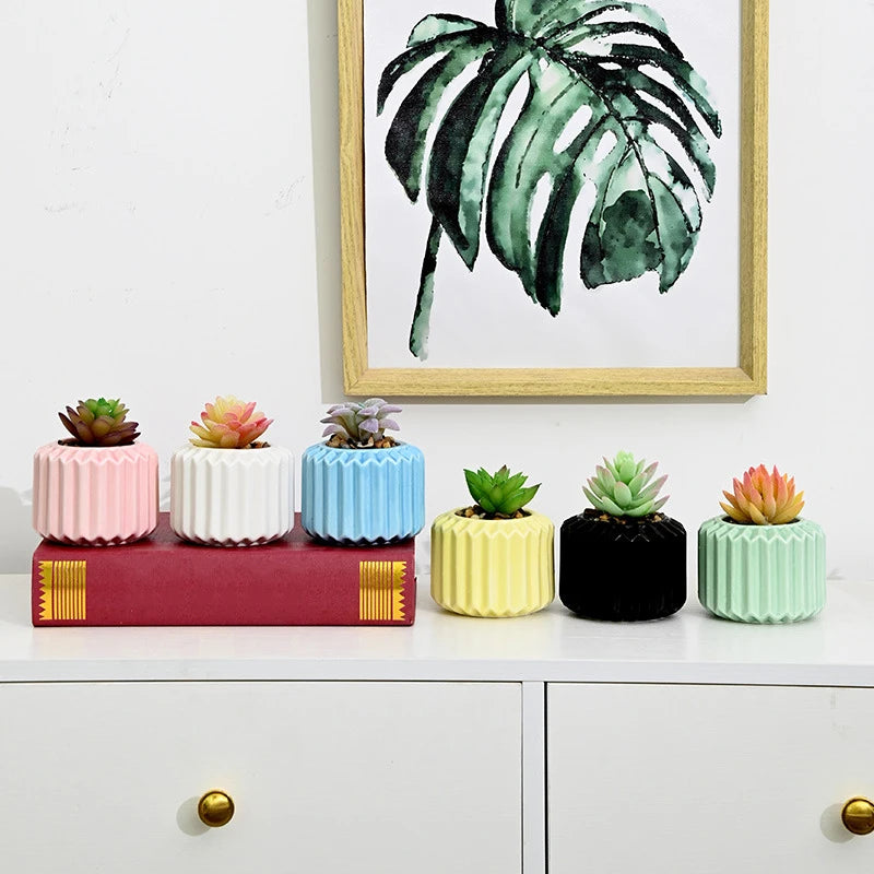 Simple Ceramic Flower Pot Succulent Pot Planter Home Decor Desktop Ornaments Garden Supplies Bonsai Plant Pot