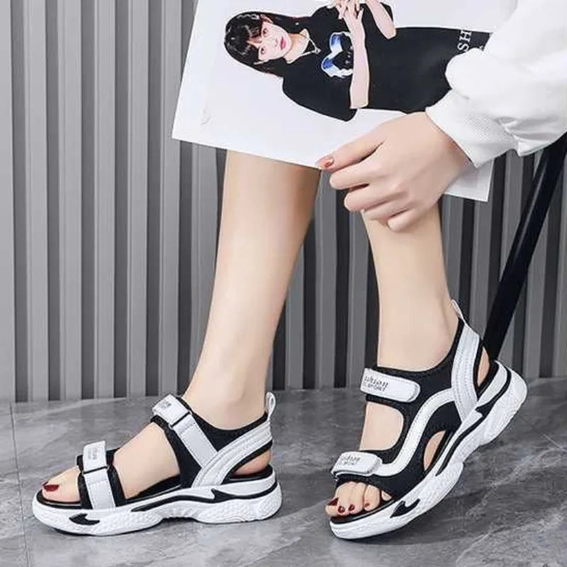 Women Outdoor Platform Leather Sandals for Summer 2024