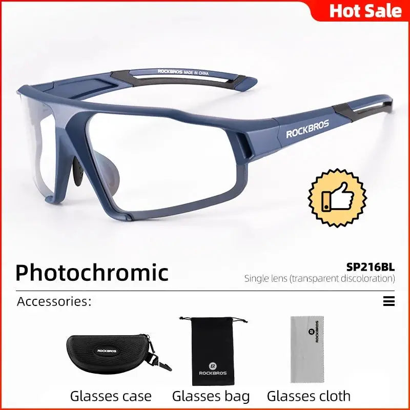 Rockbros Photochromic Cycling Glasses for Men and Women Sports
