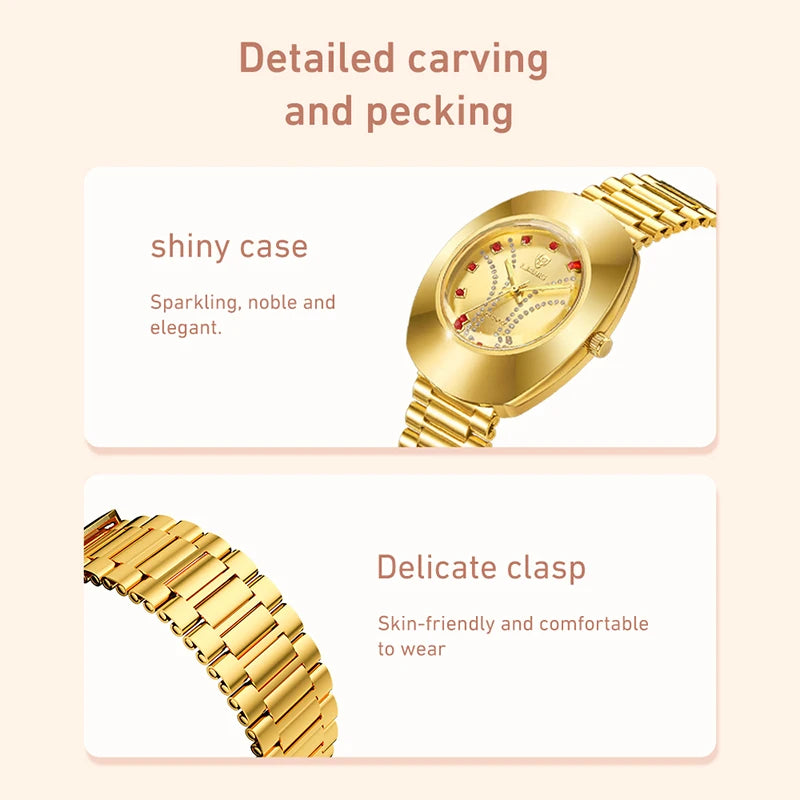 LIEBIG Fashion Original Luxury Watch For Women Quartz Wristwatch Top Brand Ladies Waterproof Clock Stainless Steel Strip Watches