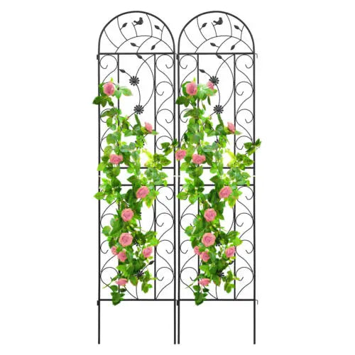 2/4 Pack Garden Trellis for Climbing Plants Metal Fence 87''x20'' Panel Yard Corner Garden Decorations Outdoor Garden Fence
