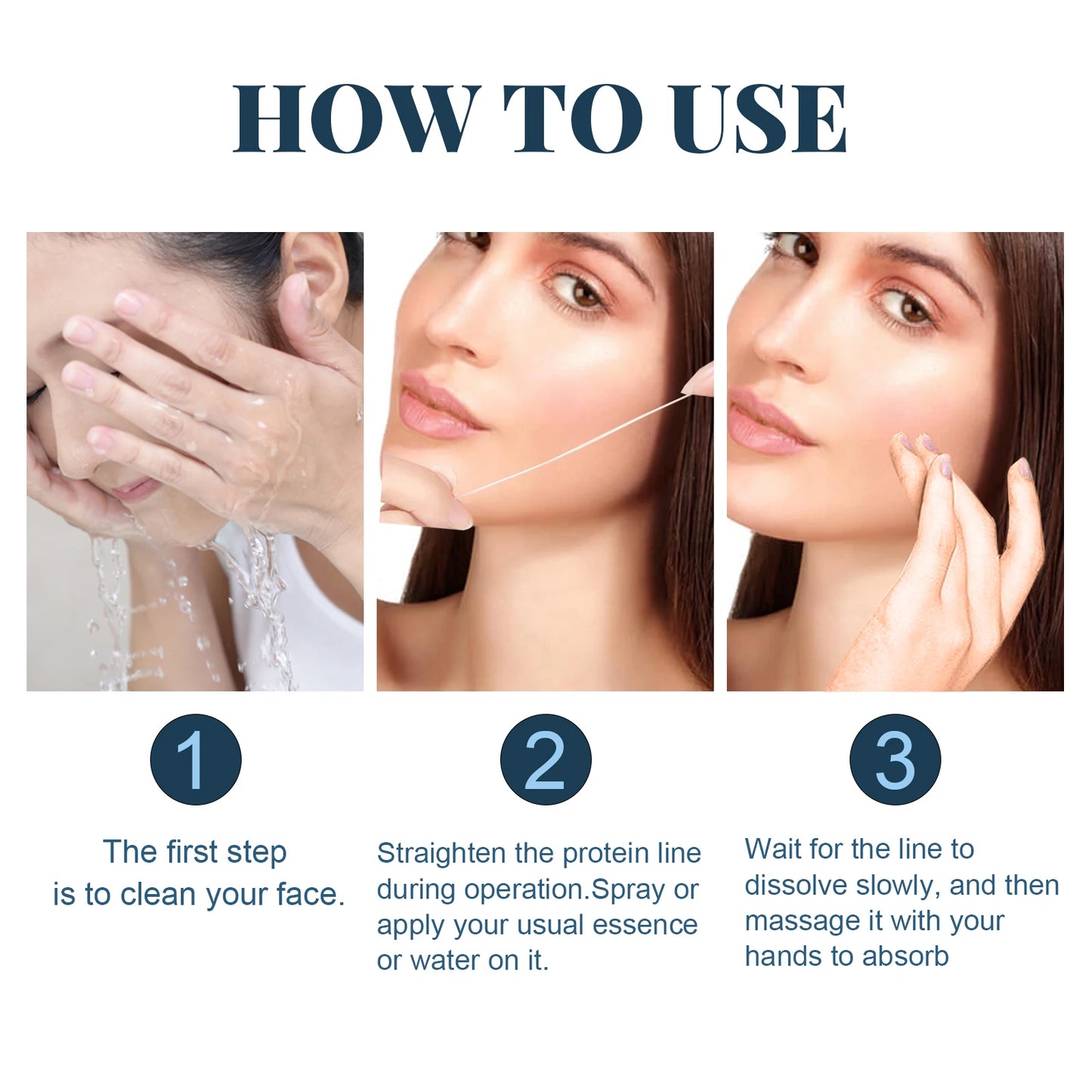 60 Protein Line No Needle Silk Fibroin Line Essence Collagen Thread Facial Lift Anti Aging Hyaluronic Tightening Skin Care