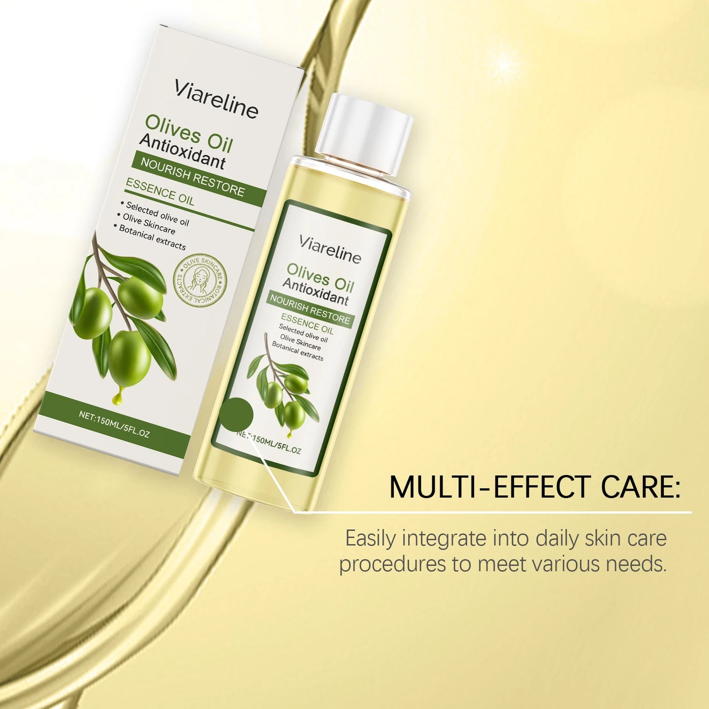 Viareline Olives Oil Body Essence Oil Deeply Moisturizing Anti-oxidant Nourishing Improve Tightness Restoring Face Skin Care Oil