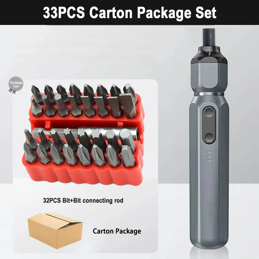 Mini Cordless Electric Screwdriver Manual/Auto Rechargeable Lithium Battery Household Small Electric Drill Screw Driver Bit Tool