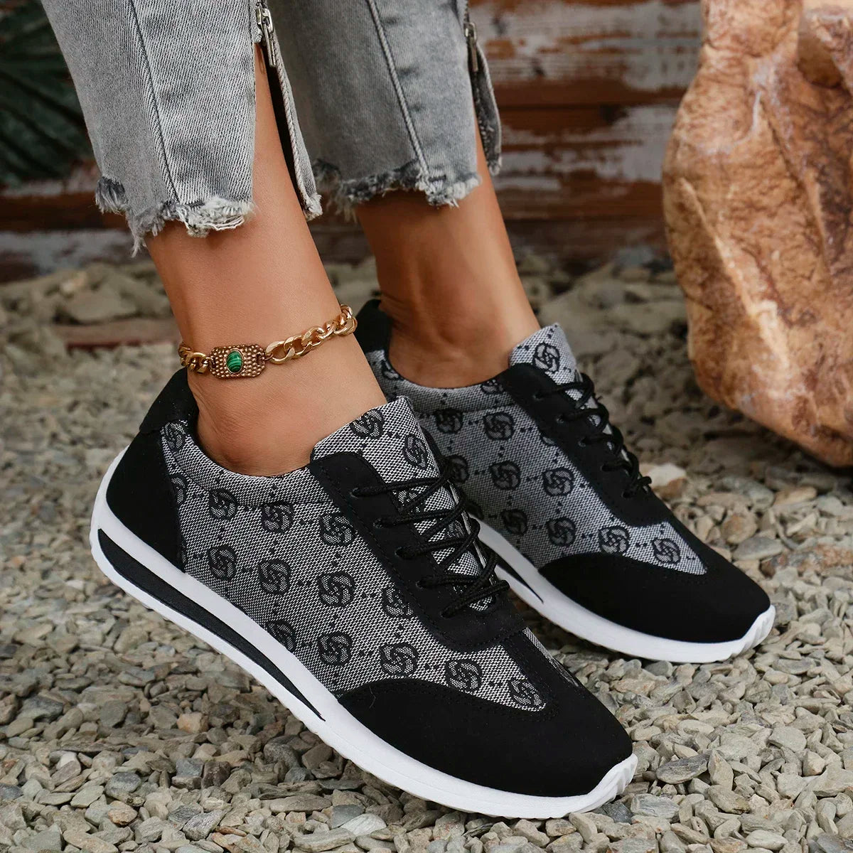 Women’s Breathable Cross Strap Sneakers for Spring and Summer