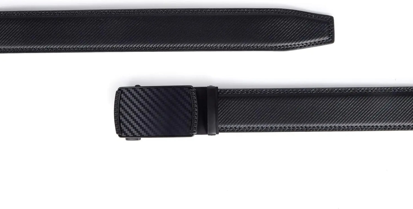 Men's Belt Leather Ratchet Belt for Men Dress Casual Every Day with Adjustable Buckle, Trim to Fit