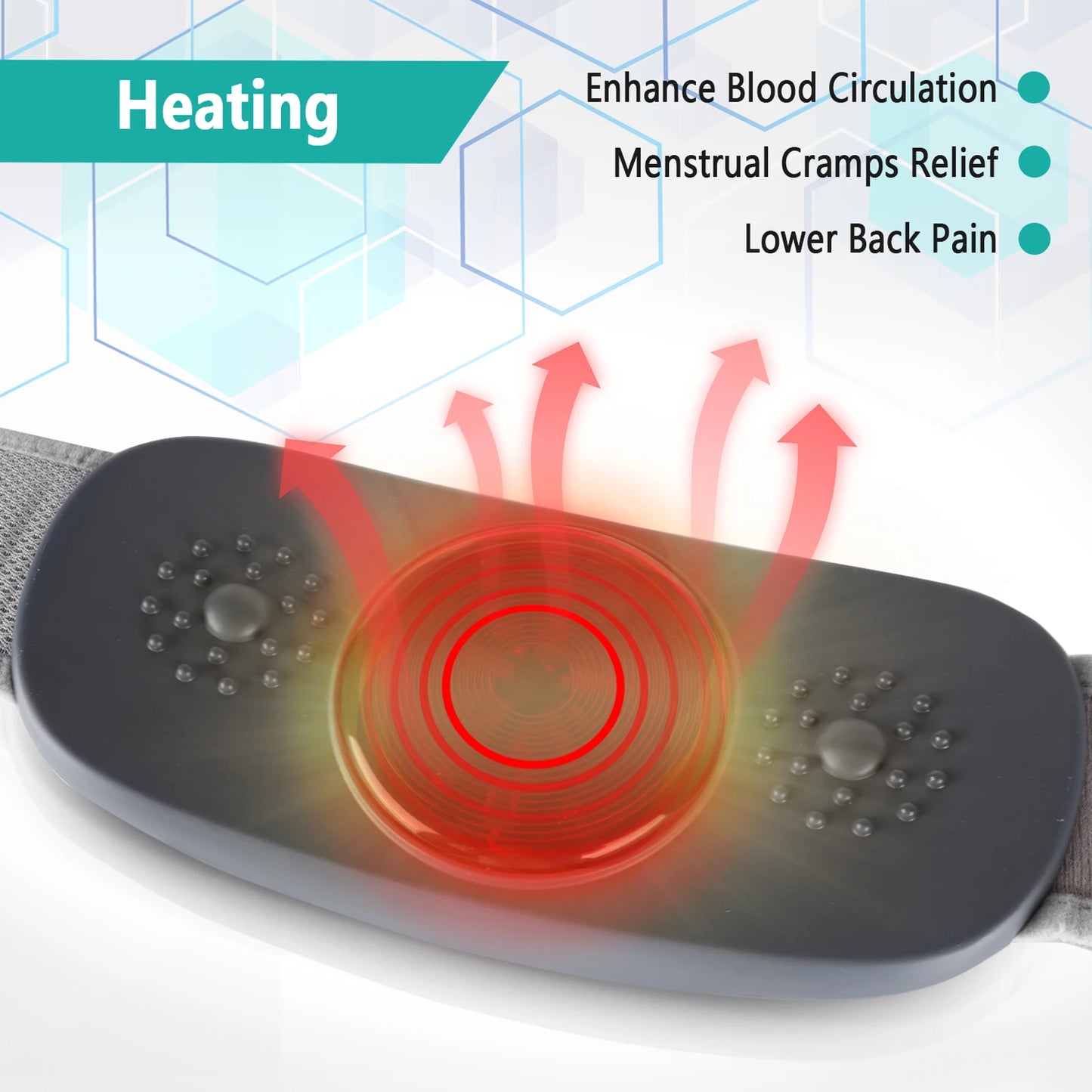 Wireless Slimming Belt Abdominal Massager Portable Weight Loss Machine with 4 Vibration Massage Modes Heating for Belly Abdomen
