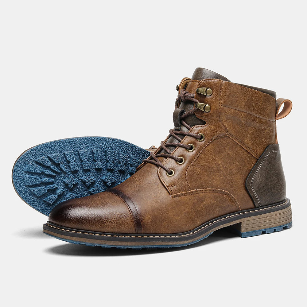 Spring Leather Boots with Zipper Classical Men Boots 2025 Fashion Comfortable Ankle Boots