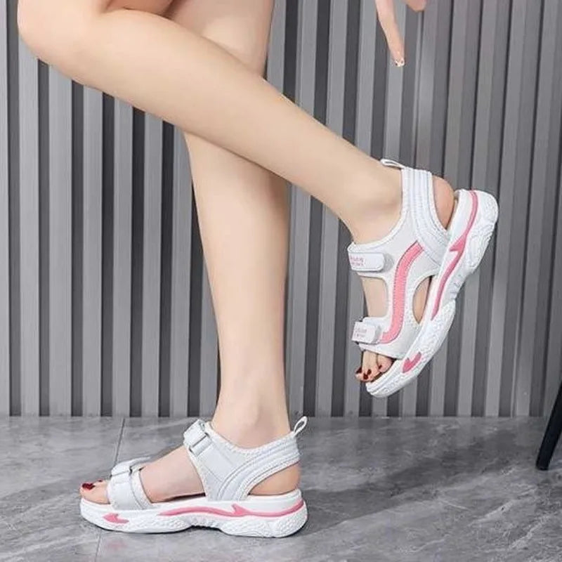 Women Outdoor Platform Leather Sandals for Summer 2024