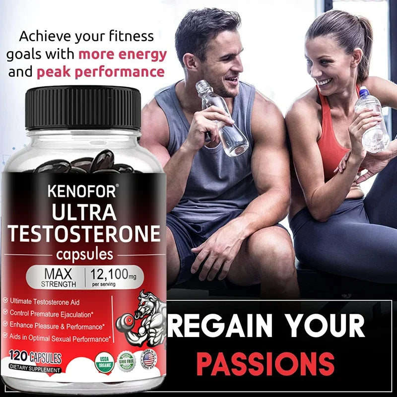 Men's Fitness Enhancer - Supports Improved Efficiency, Speed, Strength, Fatigue Relief, Increased Muscle Mass, 120 Capsules
