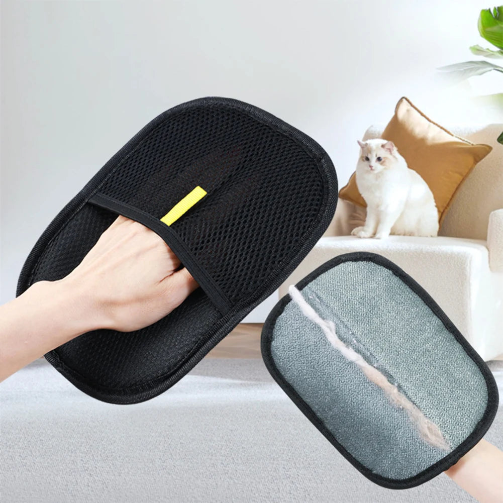 Pet Hair Remover Mitt Deshedding Brush Glove for Dog Cat Rabbit with Long/Short/Curly Hair