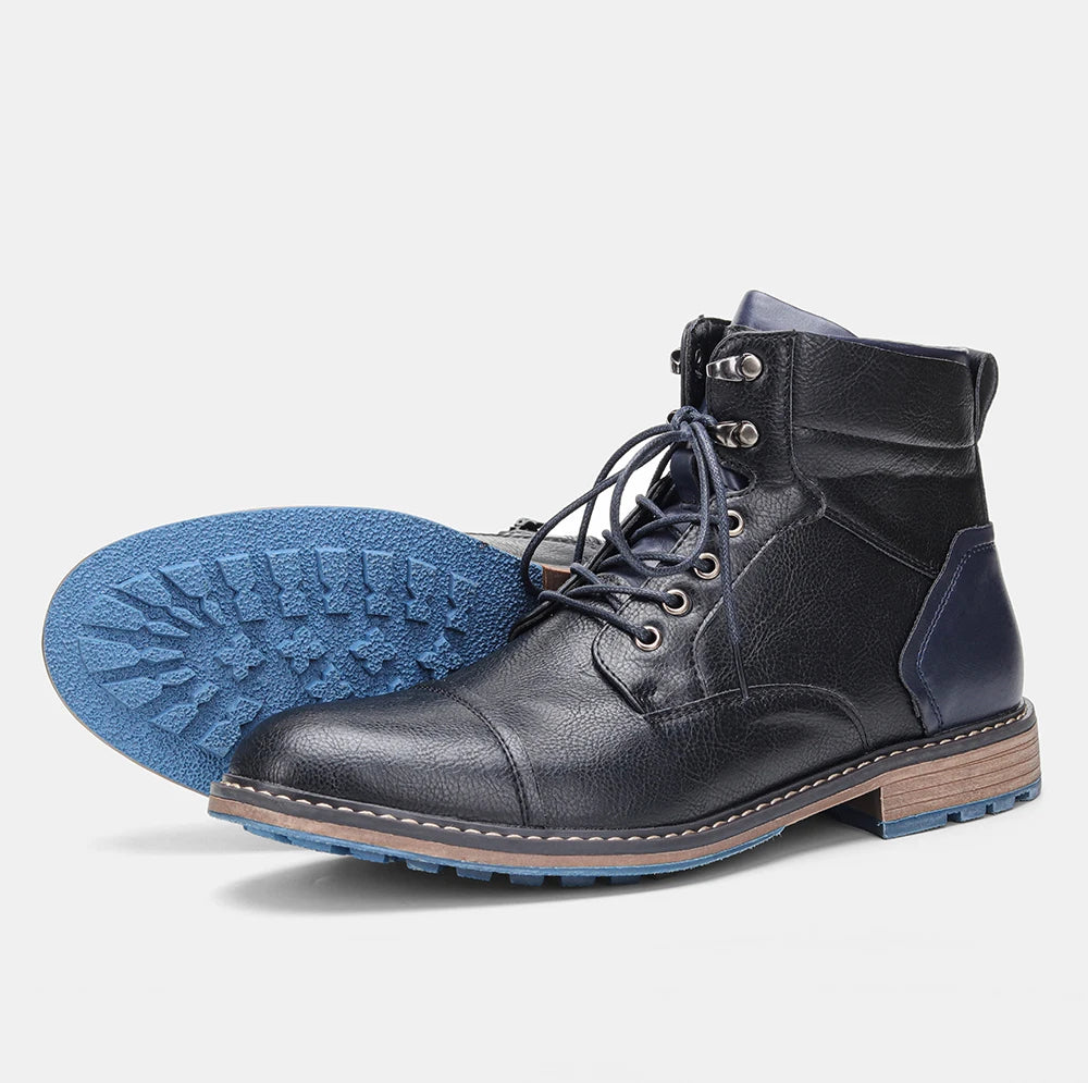 Spring Leather Boots with Zipper Classical Men Boots 2025 Fashion Comfortable Ankle Boots
