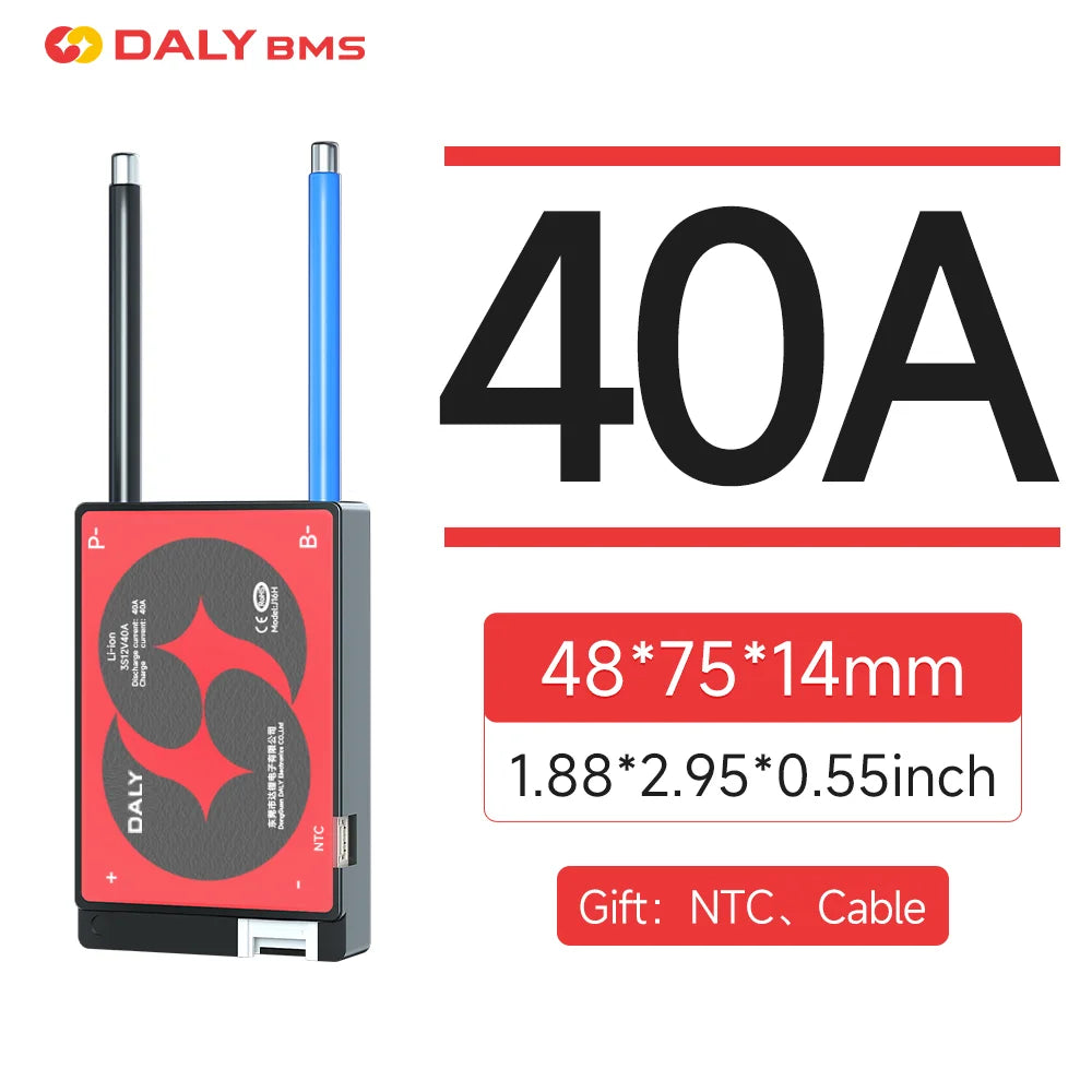 DALY BMS 10S 36V Li-ion BMS with NTC 7S 24V 13S 48V for 3.7V Power Battery 18650 3.2V Lifepo4 4S 12V 8S 24V E-bike BMS