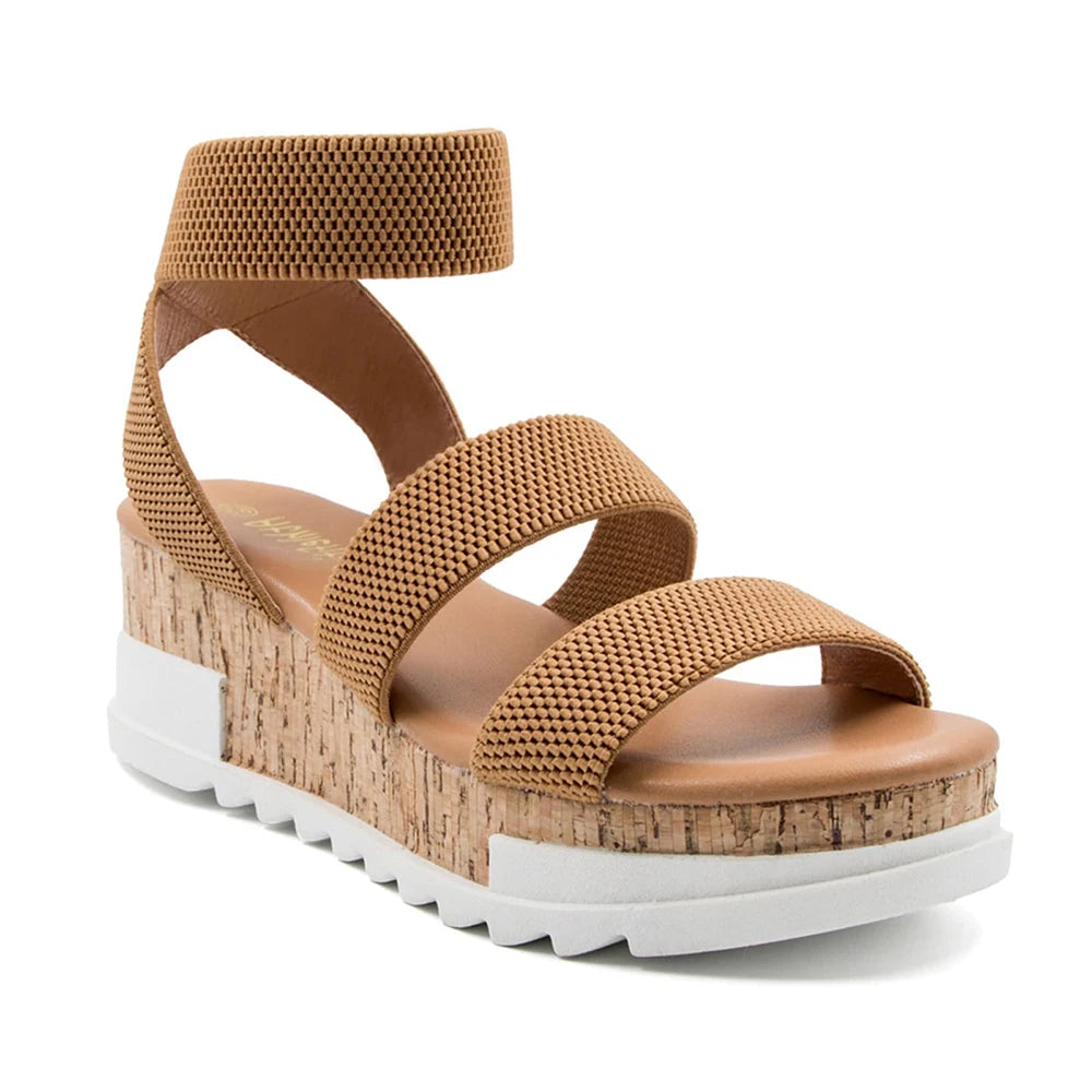 Summer Women's Platform Wedge Sandals Casual Cork Strap Shoes