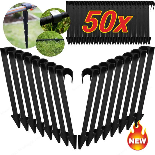50pcs Hose Plug 16mm Fixed Stakes for PE Irrigation Tubing Sprinkler Holder Support Pipe for Lawn Garden Flower Pot Greenhouse