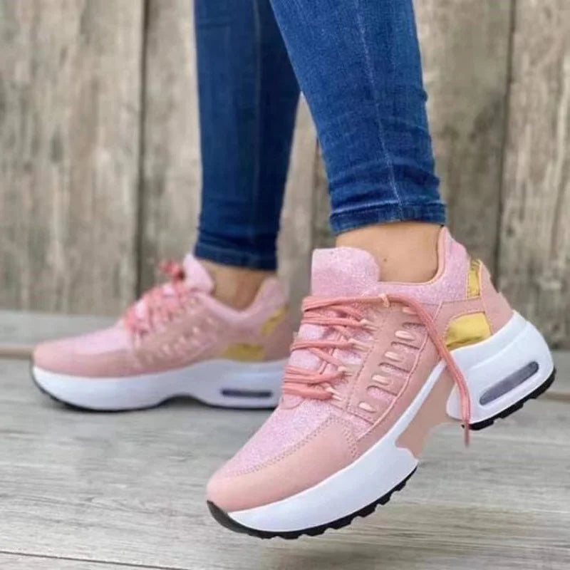 Women's Breathable Casual Wedge Heel Sneakers for Spring Autumn