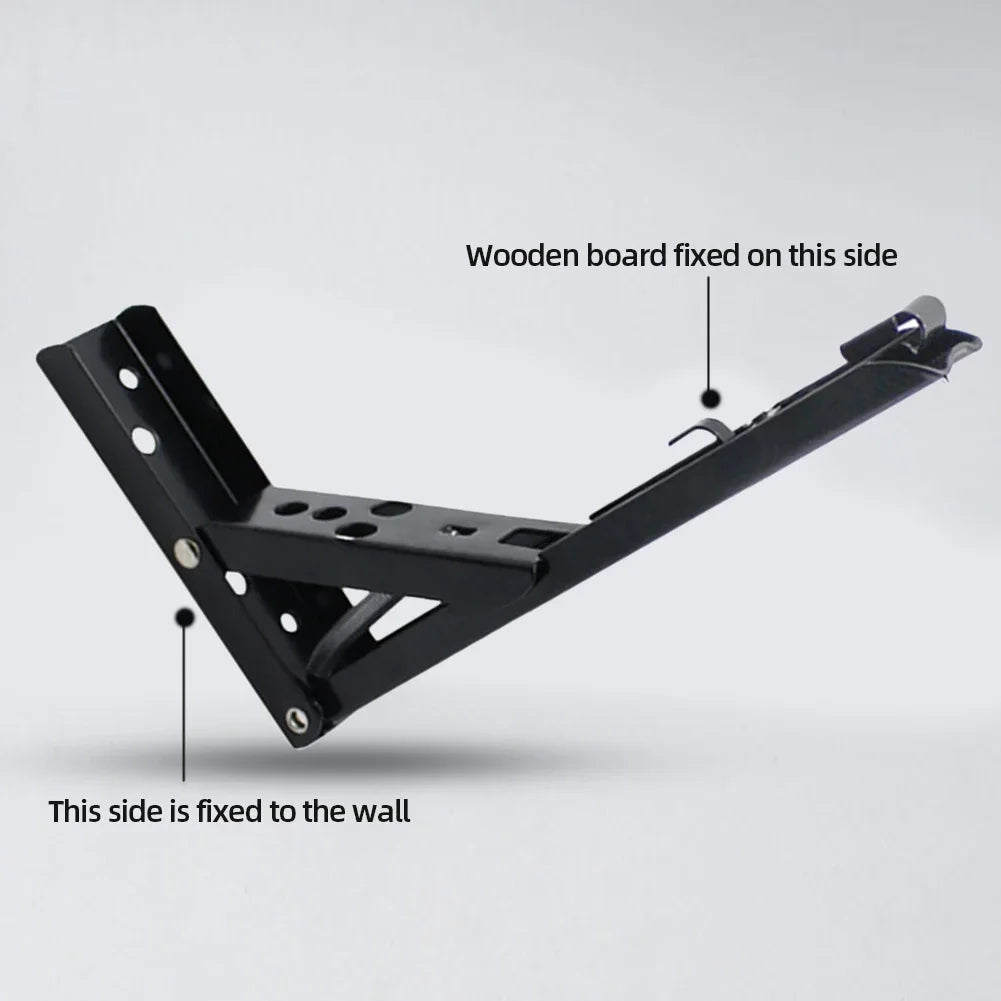 1/2PCS 8-14 Inch Black Triangle Folding Angle Bracket Heavy Support Adjustable Wall Shelves Mounted Table Shelves Home Hardware