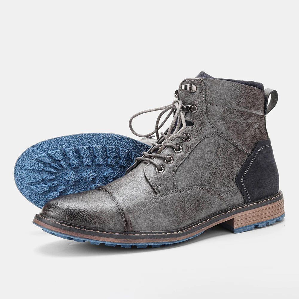 Spring Leather Boots with Zipper Classical Men Boots 2025 Fashion Comfortable Ankle Boots