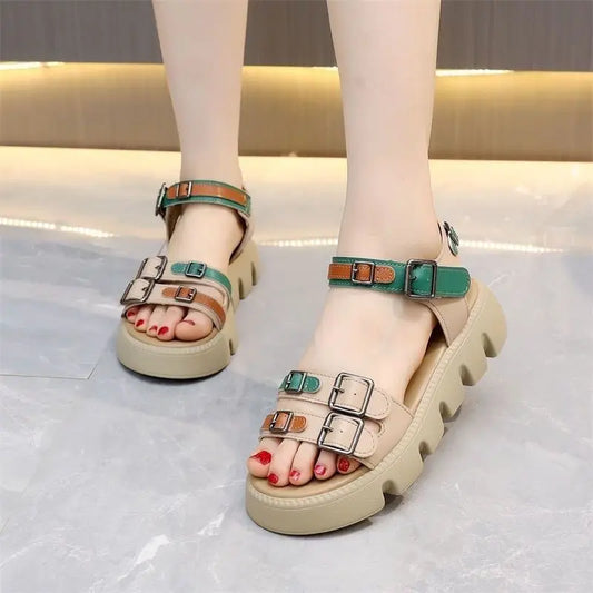 Luxury Vintage Roman Style Women Sandals Comfortable Daily Wear