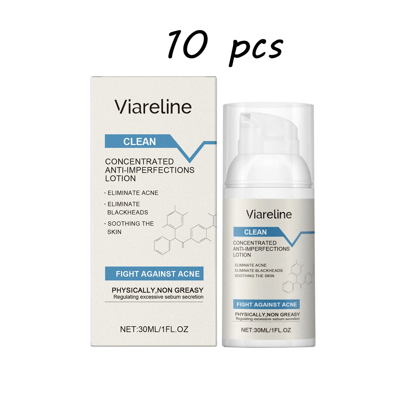 Viareline Face Skin Care Lotion Acne Treatment Eliminate Blackheads Soothing Skin Reduce Redness Non-greasy Acne Care Lotion